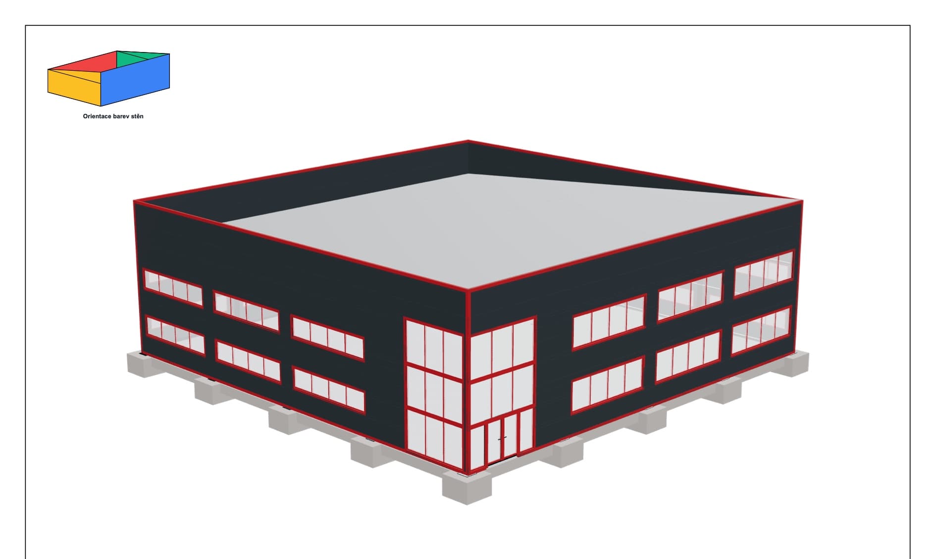 Spatial model · 24 × 24 × 6–8.1 m