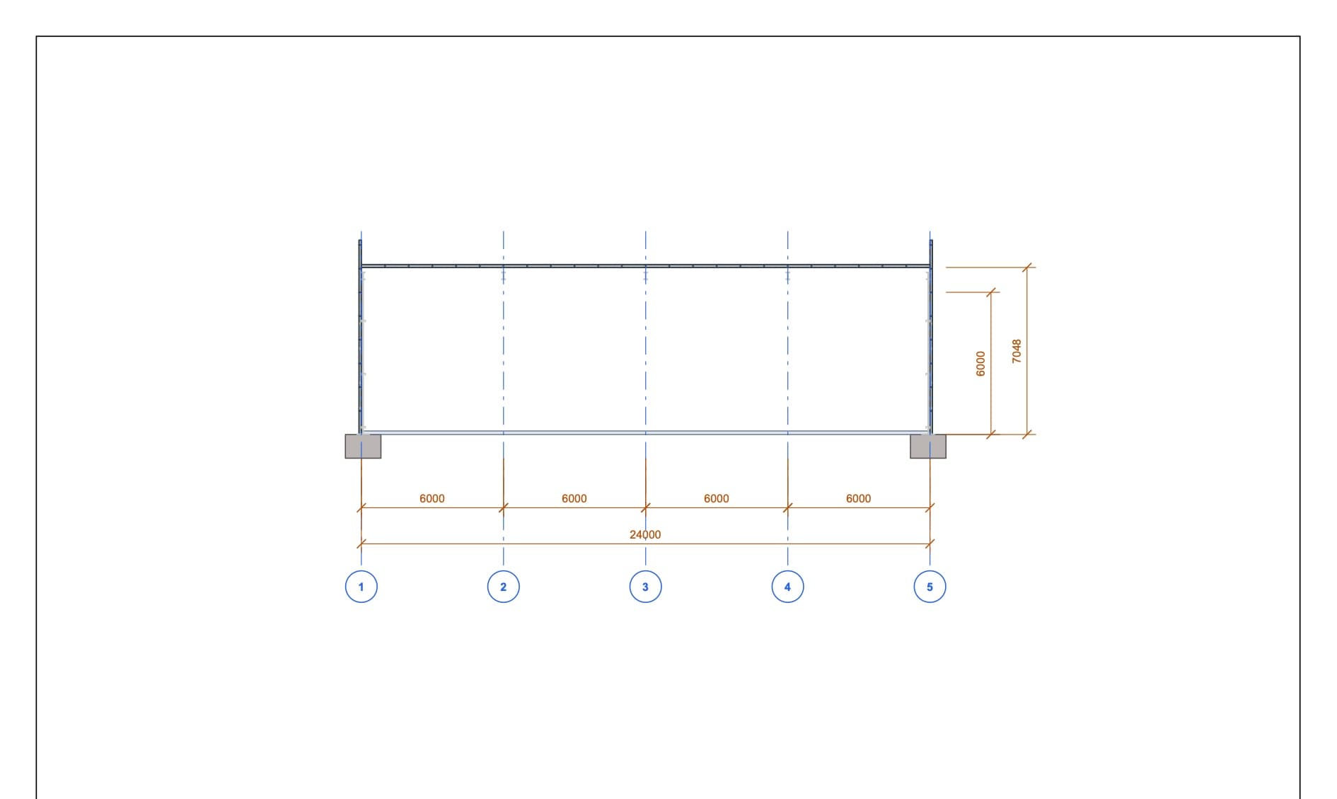 Longitudinal section · 24 m
