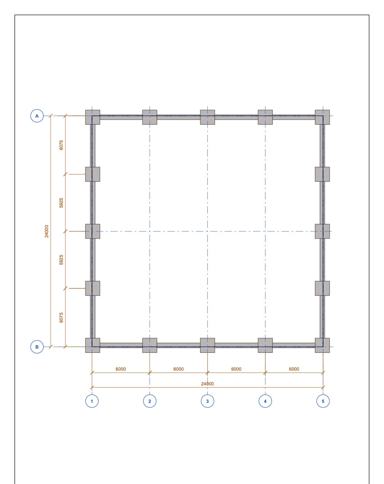 Foundations · 24 × 24 m