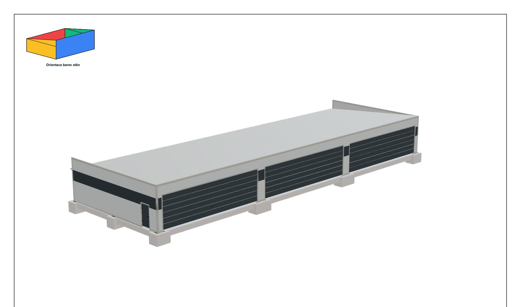 Prostorový model · 12 × 36 × 3–4,1 m