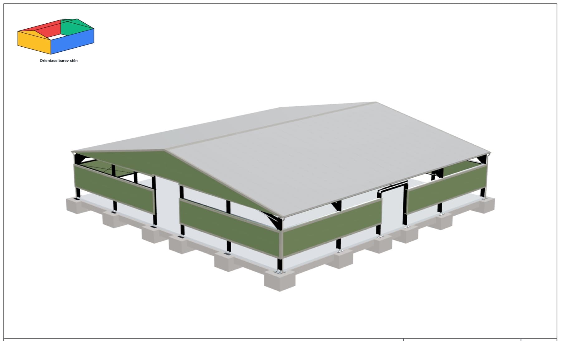Prostorový model · 24 × 24 × 4–6,3 m