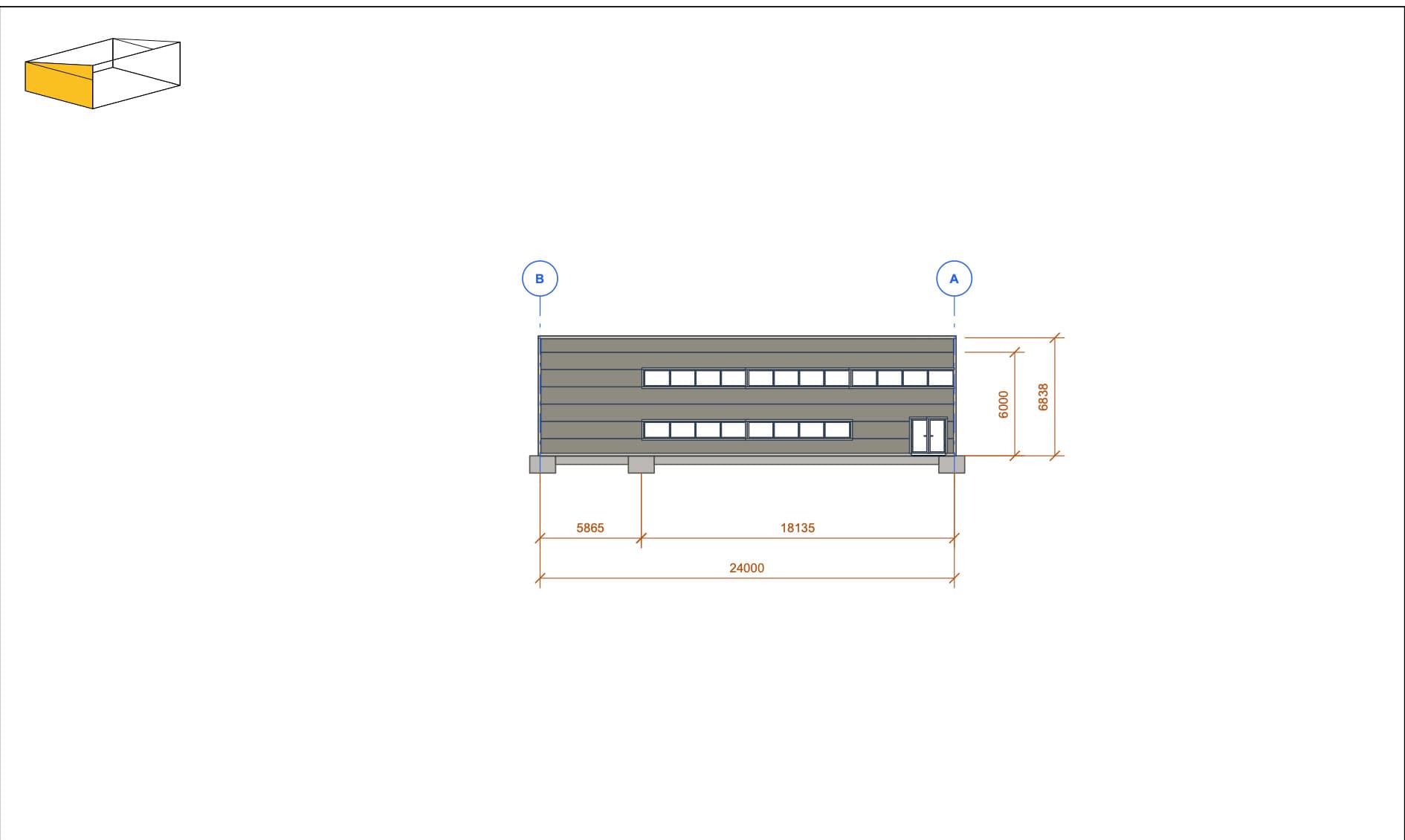Front view · 24 m