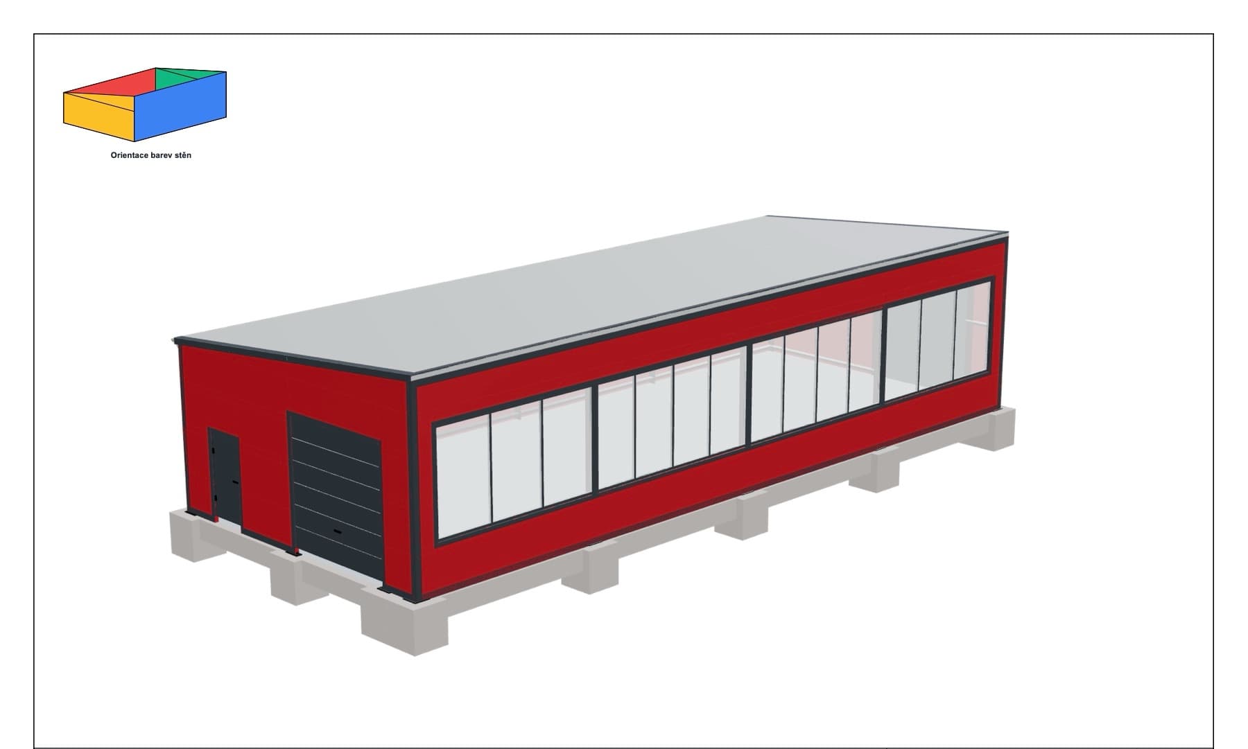 Prostorový model · 8 × 20 × 4–4,7 m