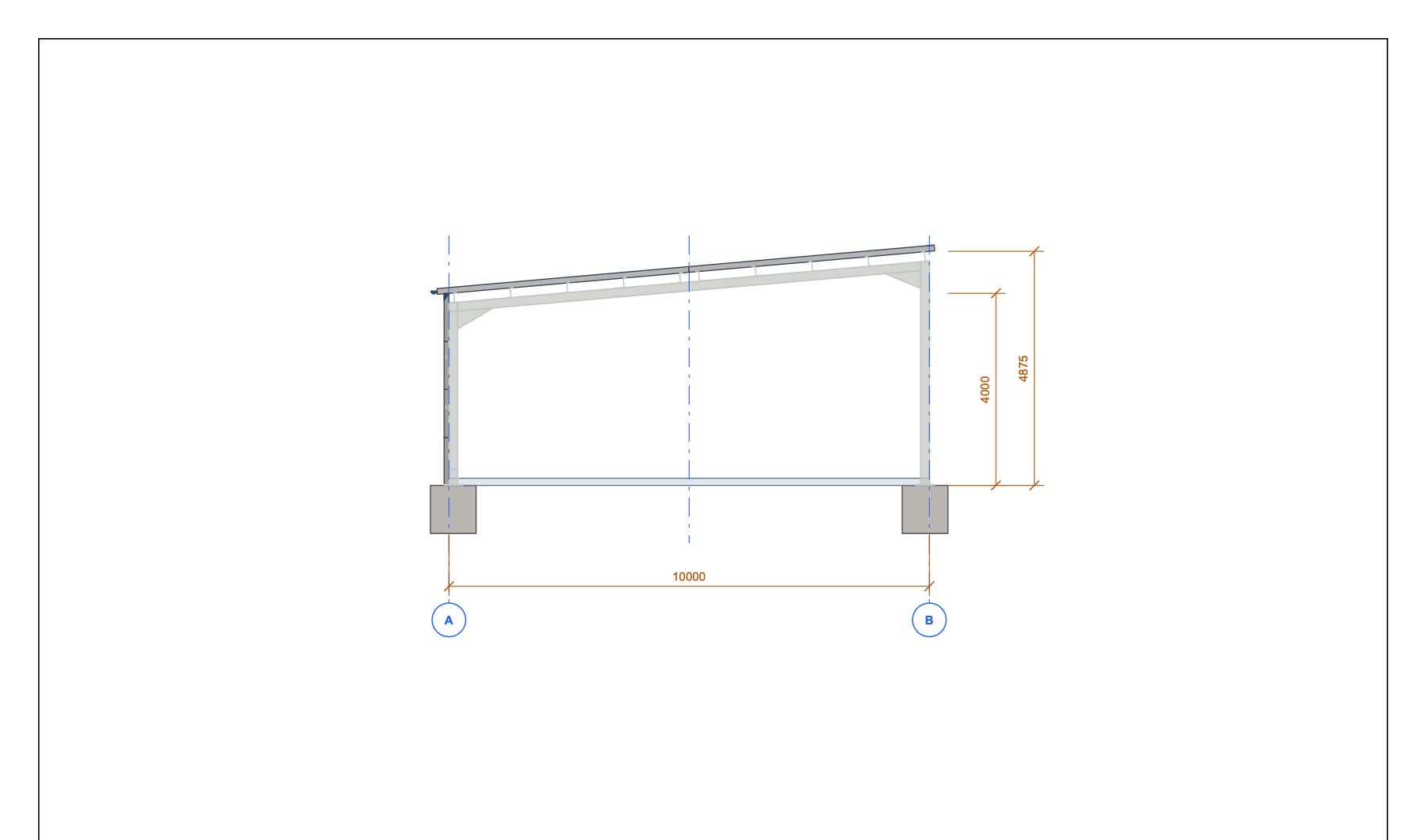 Cross-section · 10 × 4–4.9 m