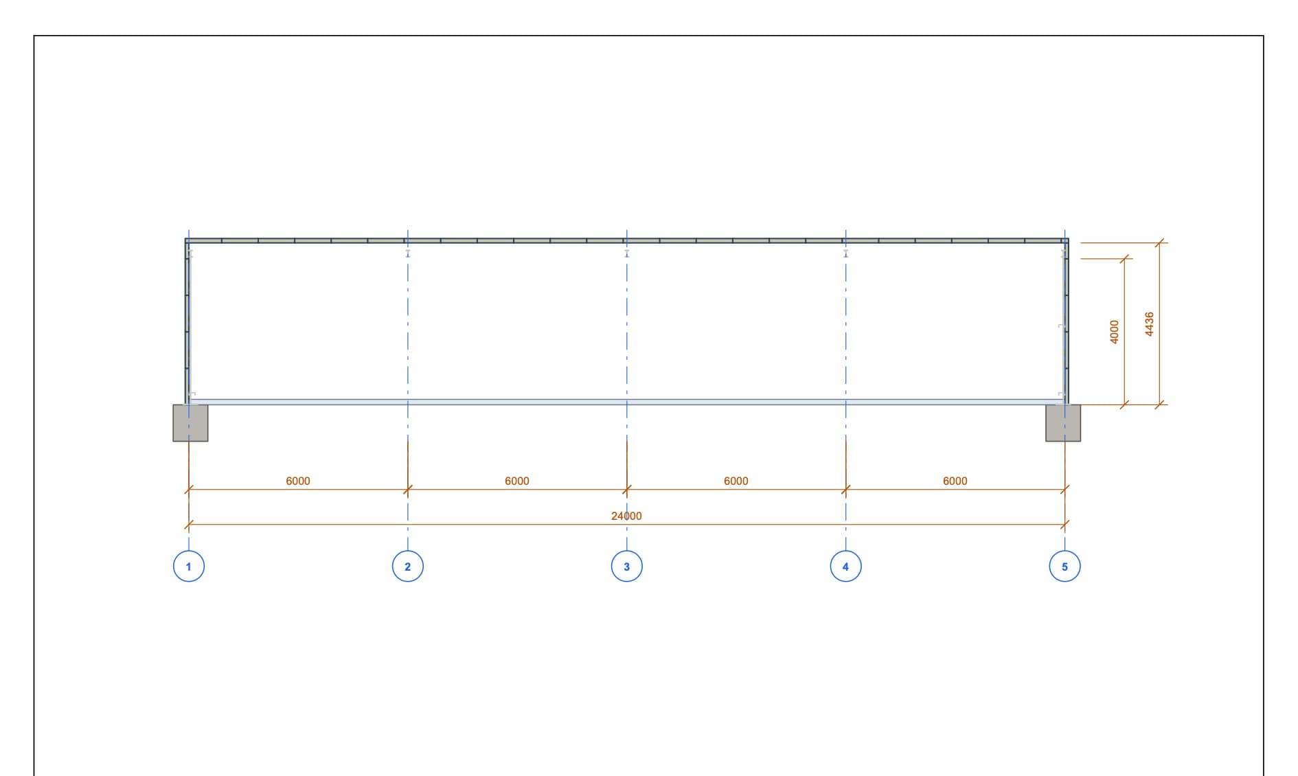 Longitudinal section · 24 m