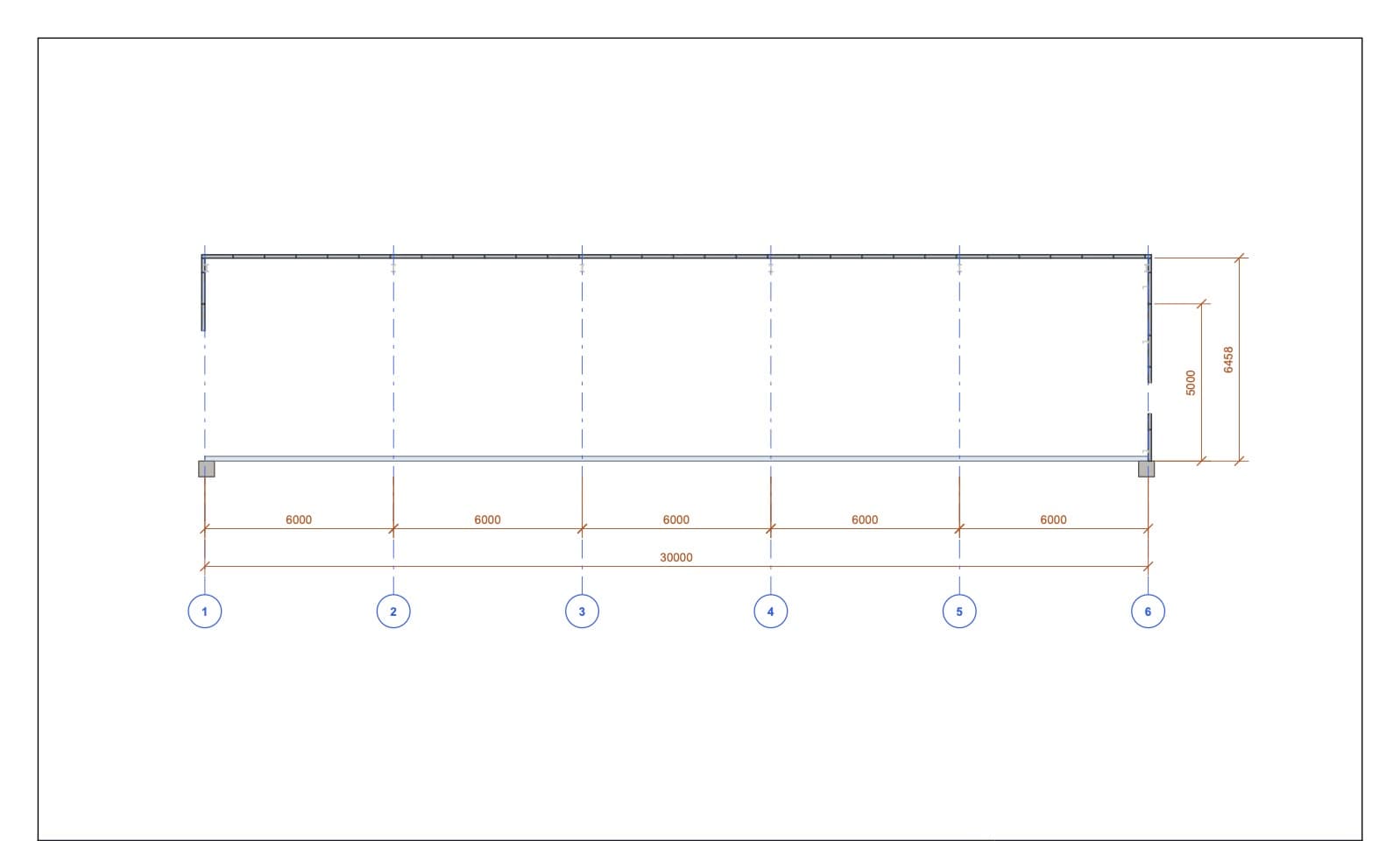 Longitudinal section · 30 m
